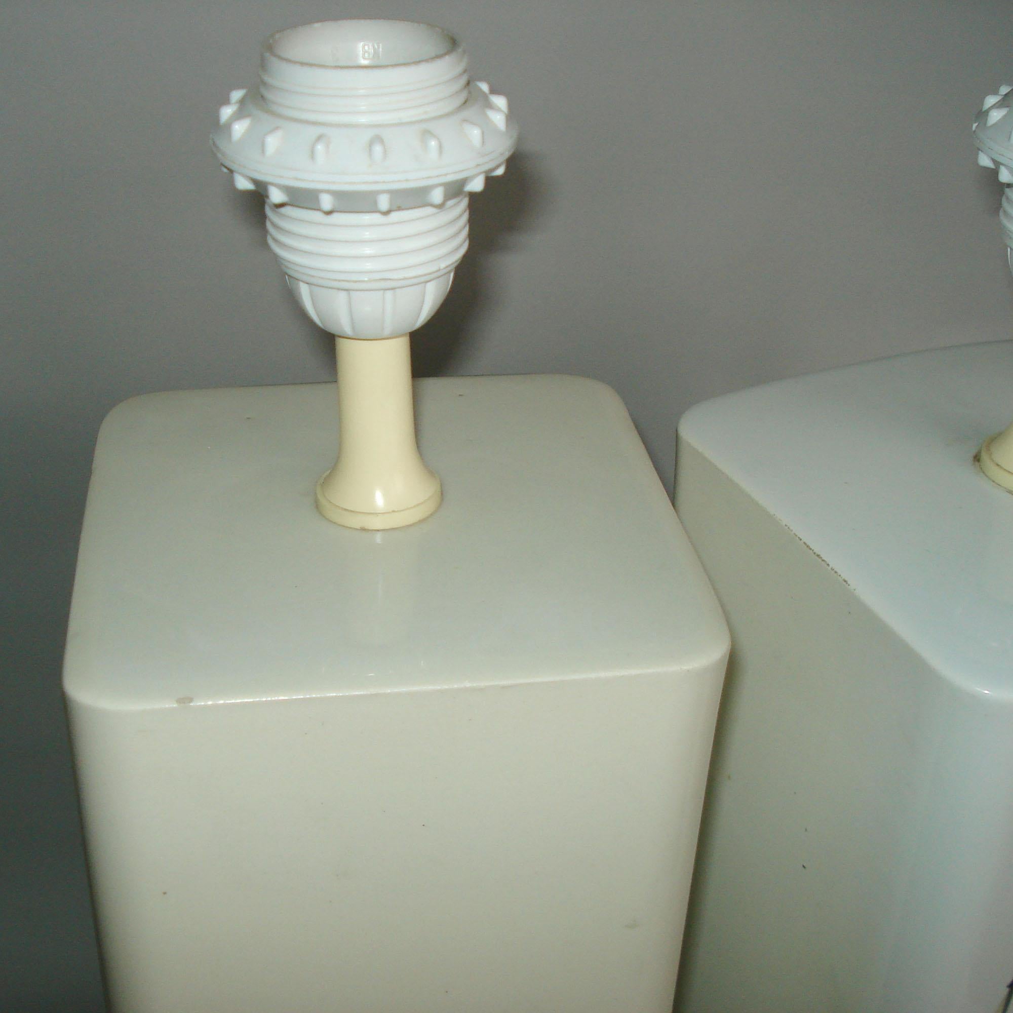 Paire de lampes de table en céramique décorées de bambou par Nordiska Kompaniet, Suède années 1960 en vente 4