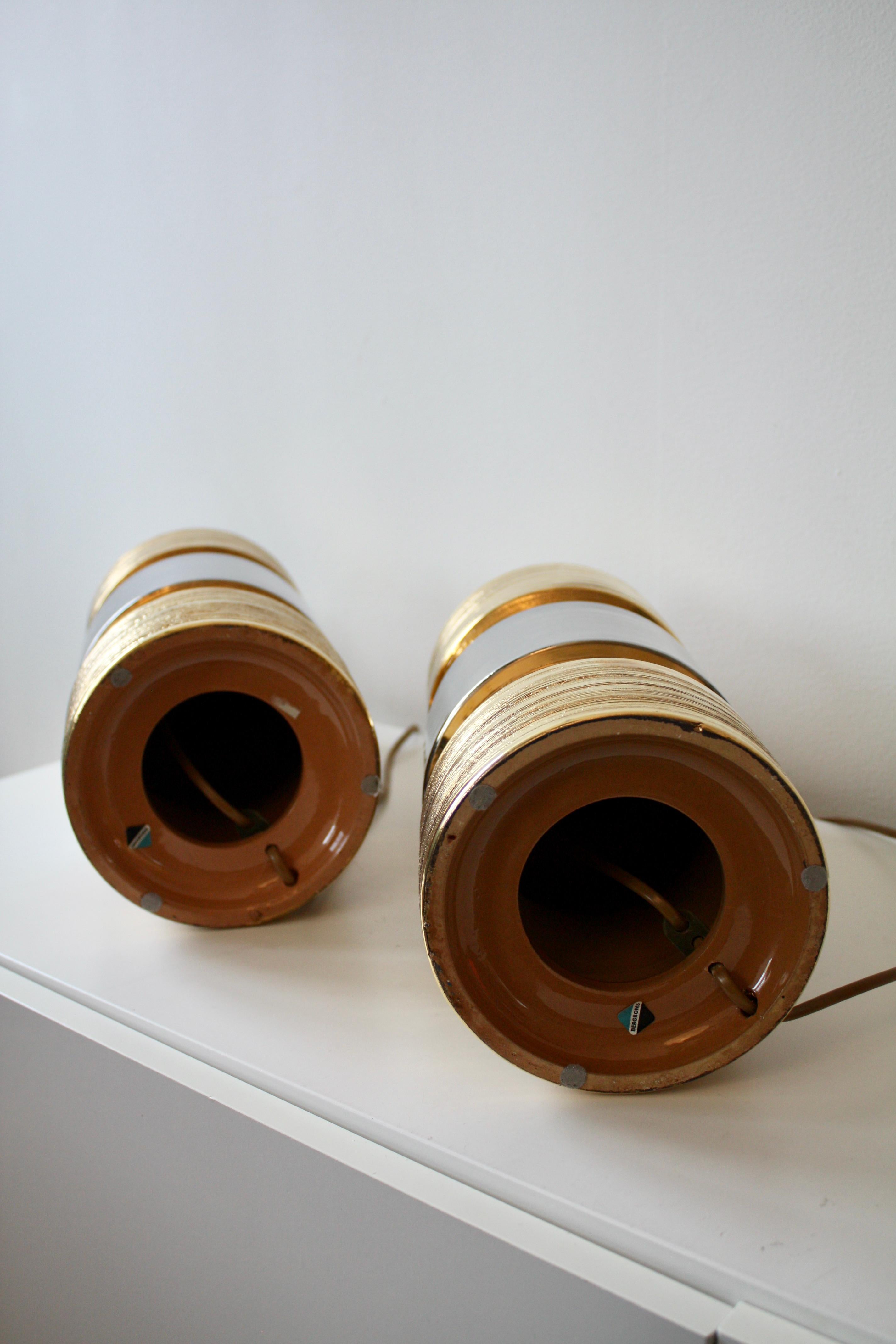 Paire de lampes de table en céramique par Bitossi pour Bergboms, Italie/Suède, années 1960/70 en vente 6