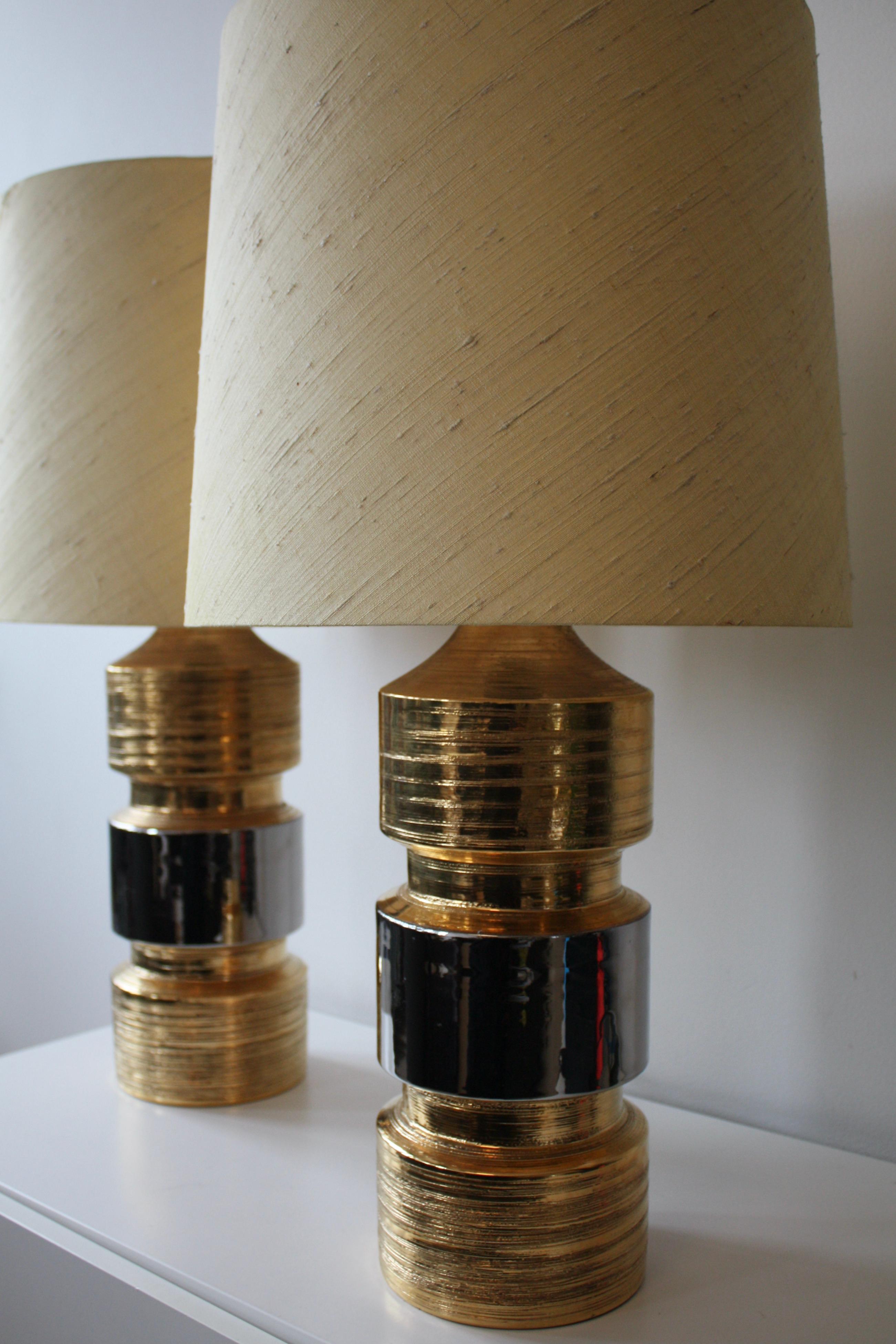 Suédois Paire de lampes de table en céramique par Bitossi pour Bergboms, Italie/Suède, années 1960/70 en vente