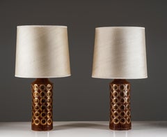 Pair of Ceramic Table Lamps by Bitossi / Miranda, Sweden, 1970s
