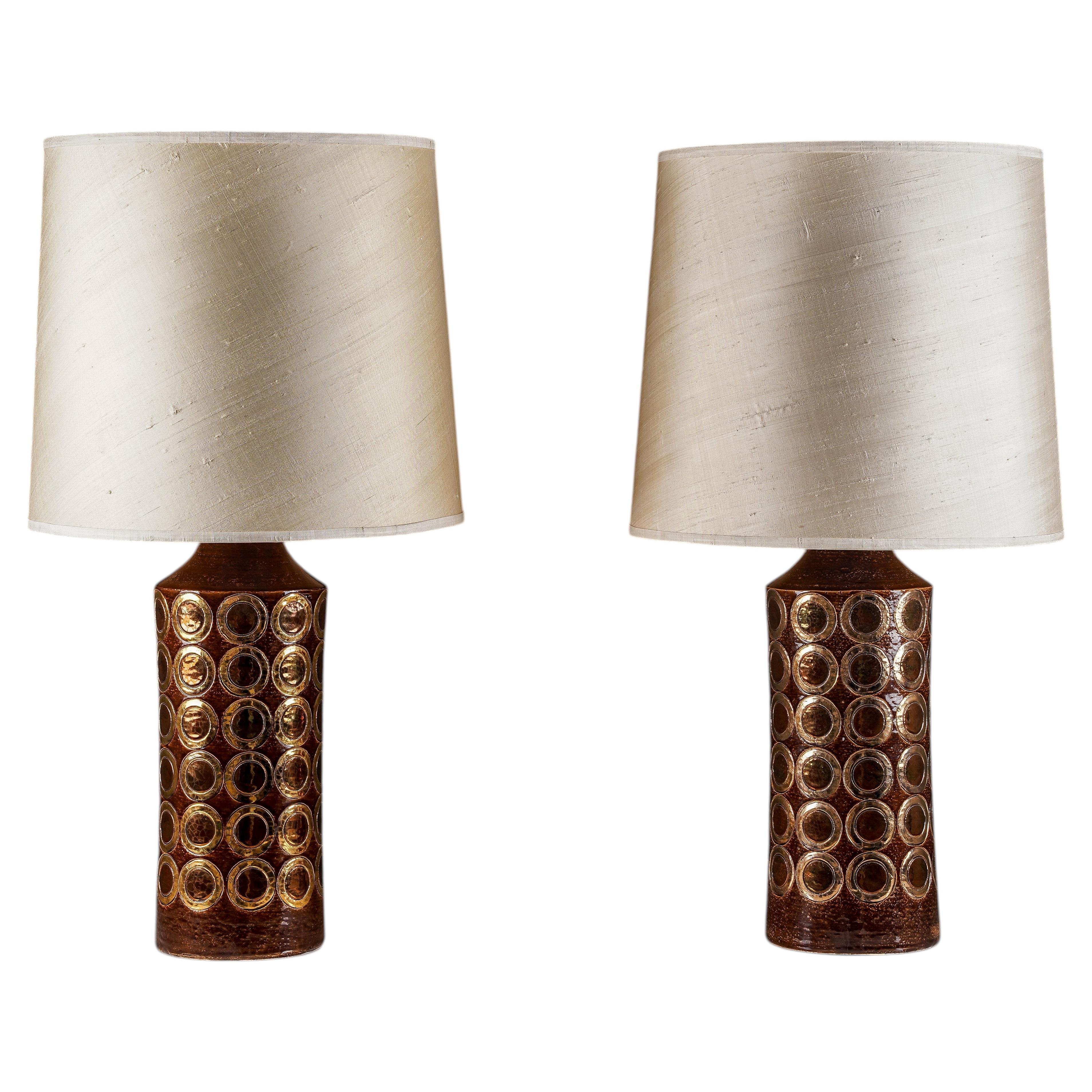 Pair of Ceramic Table Lamps by Bitossi / Miranda, Sweden, 1970s