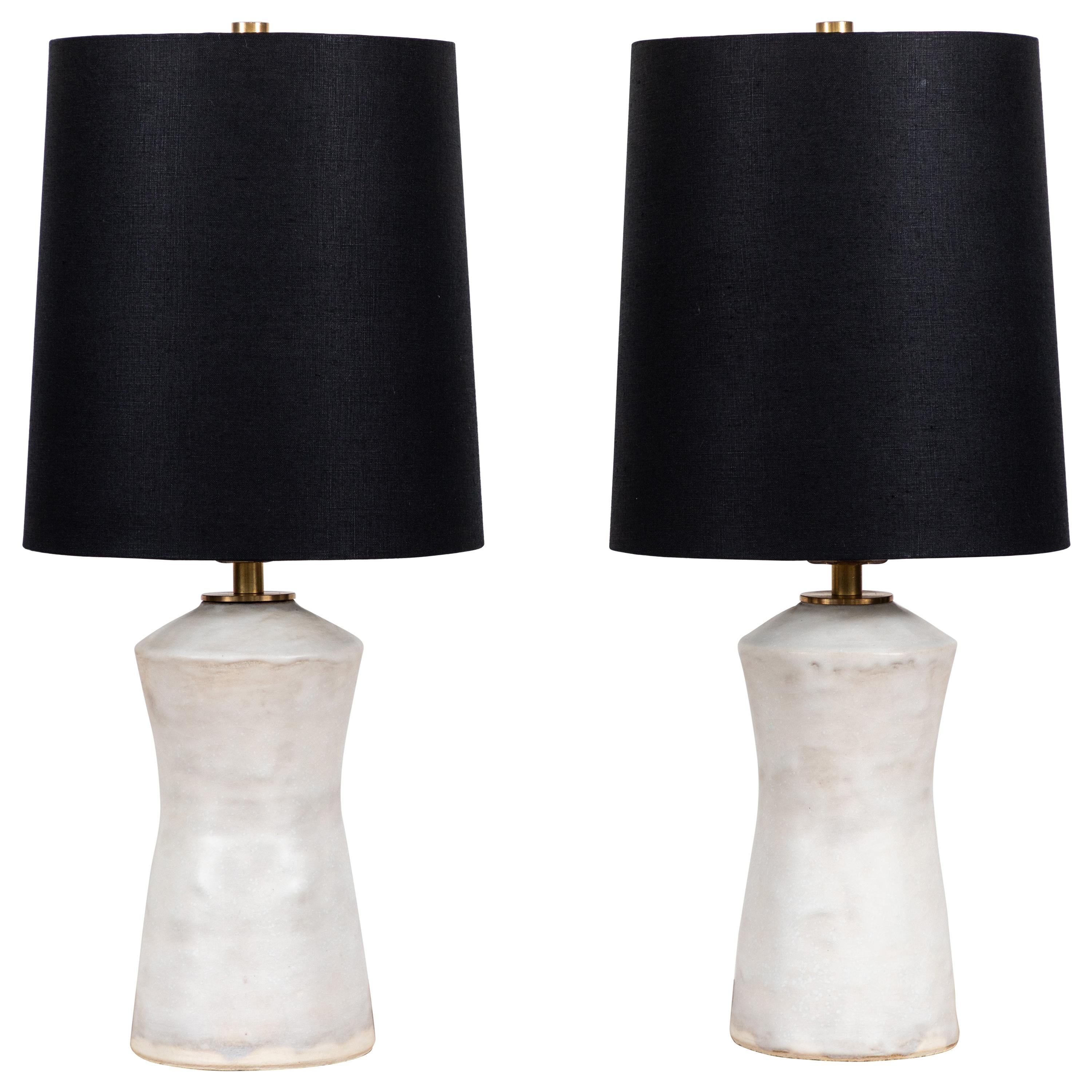 Pair of Ceramic Table Lamps by Danny Kaplan For Sale at 1stDibs