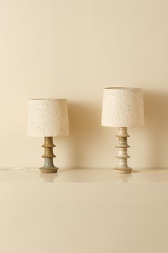 Pair of Ceramic Table Lamps by Höganäs, Sweden, 1950s
