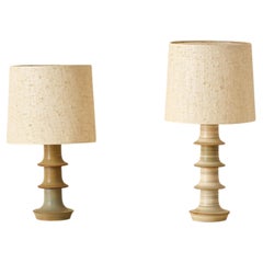 Pair of Ceramic Table Lamps by Höganäs, Sweden, 1950s