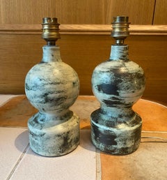 Pair of Ceramic Table Lamps by Jacques Blin, France, 1960s