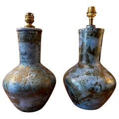 Pair of ceramic table lamps by Jacques Blin, France, 1960s