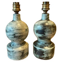 Pair of Ceramic Table Lamps by Jacques Blin, France, 1960s