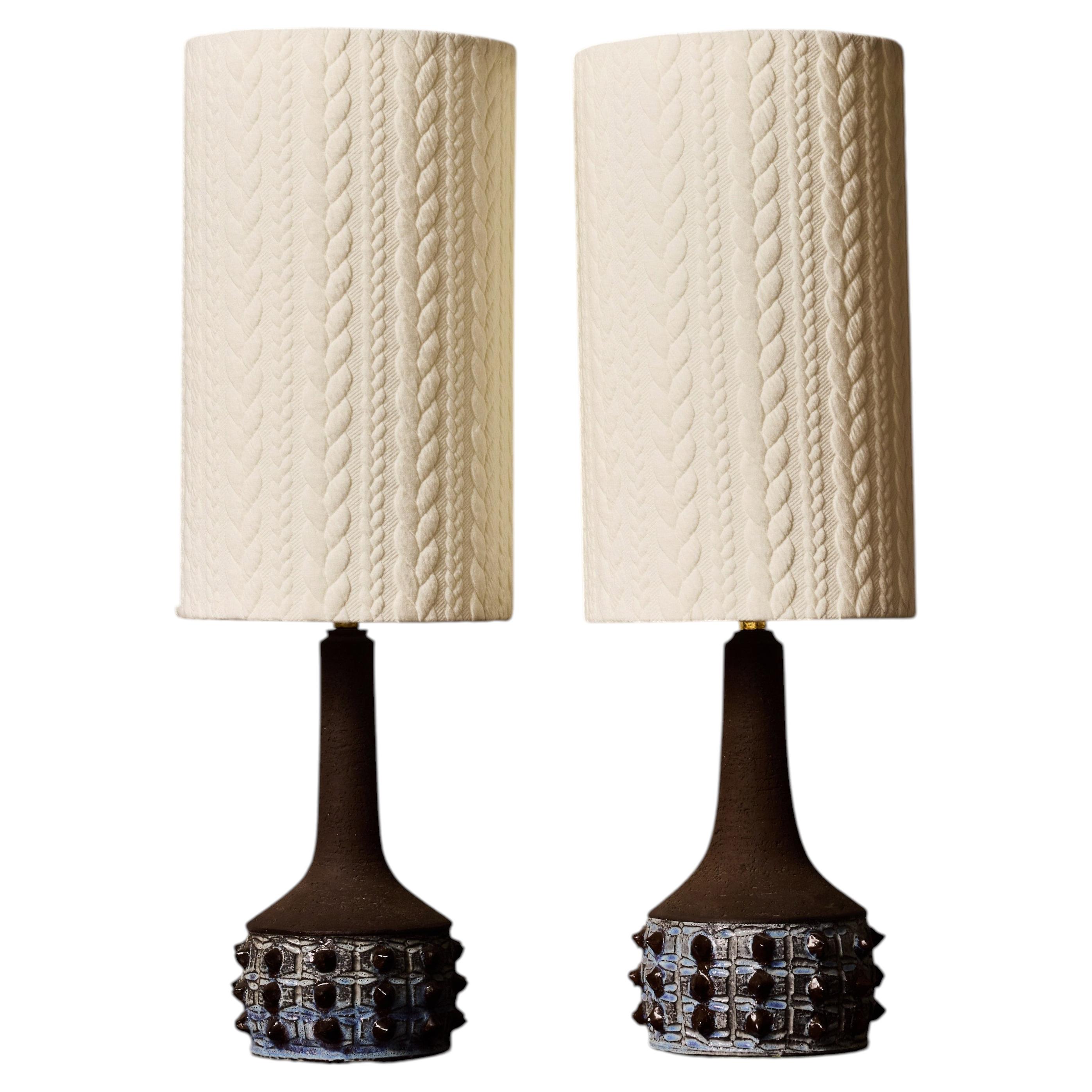 Pair of Ceramic Table Lamps by Jette Hellerøe for Axella