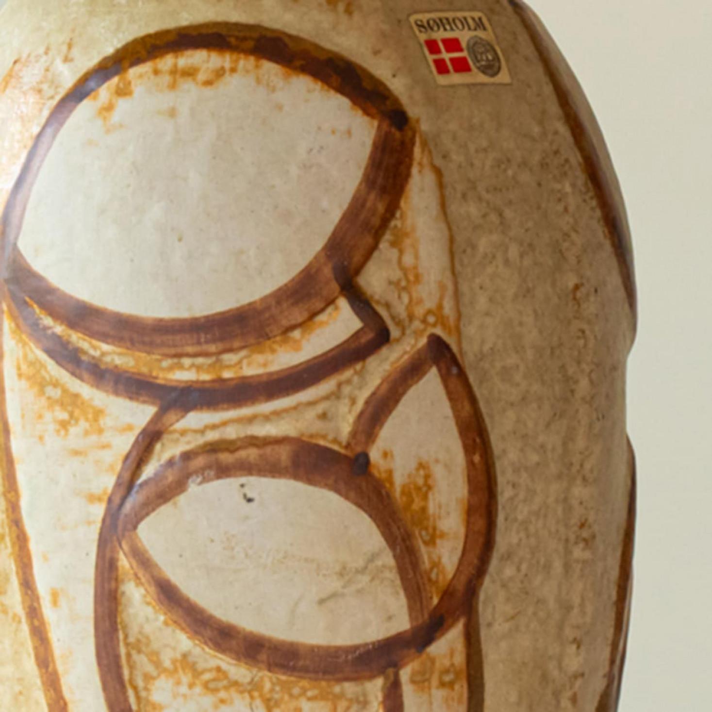 Brutalisme Paire de lampes de table en céramique par Noomi Backhausen pour Soholm, Danemark 1960 en vente