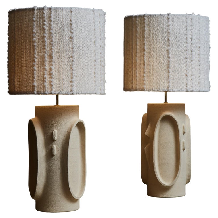 Olivia Cognet Pair of Ceramic Table Lamps, New