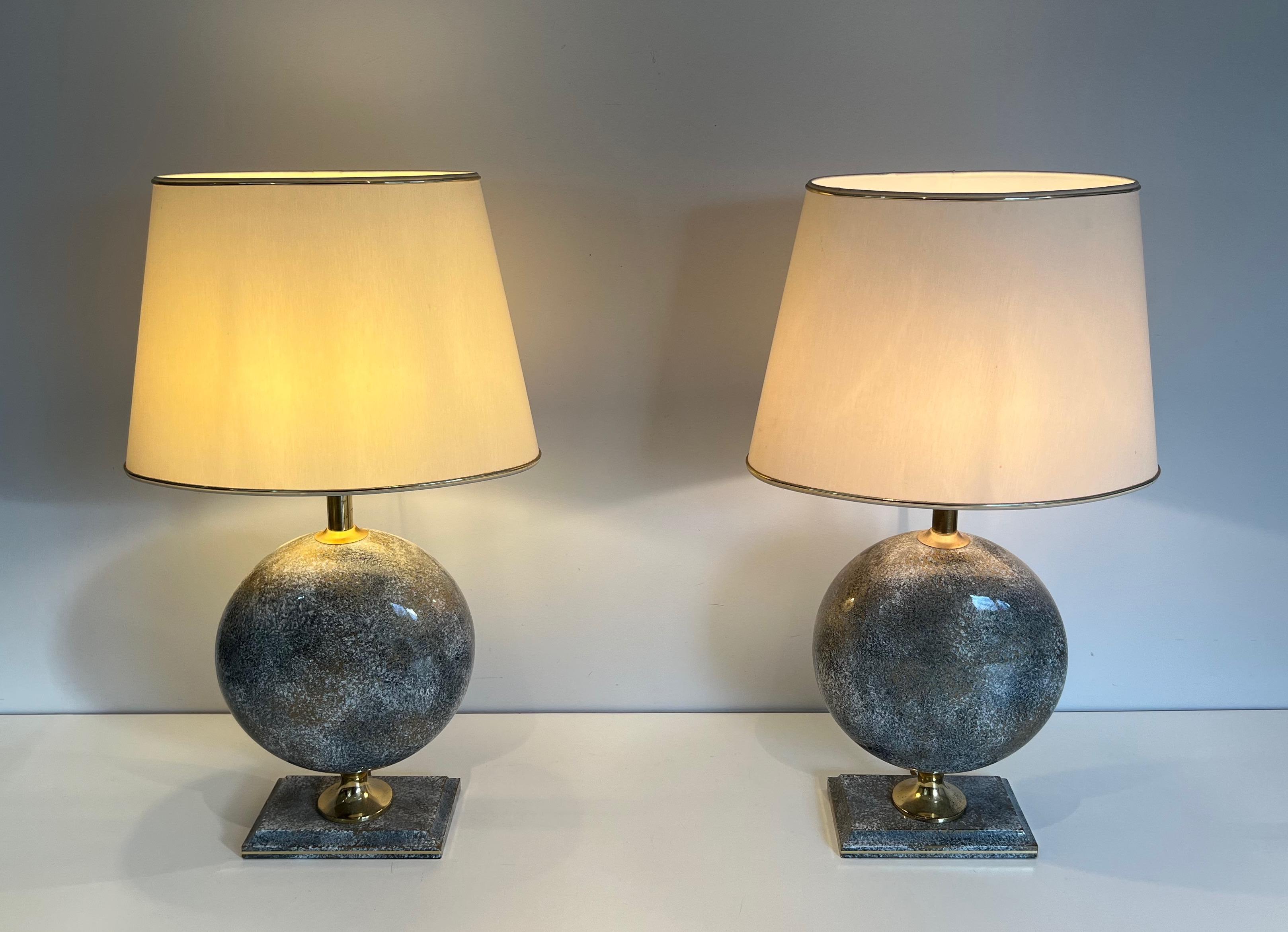 Paire de lampes de table en céramique de Philippe Barbier en vente 4