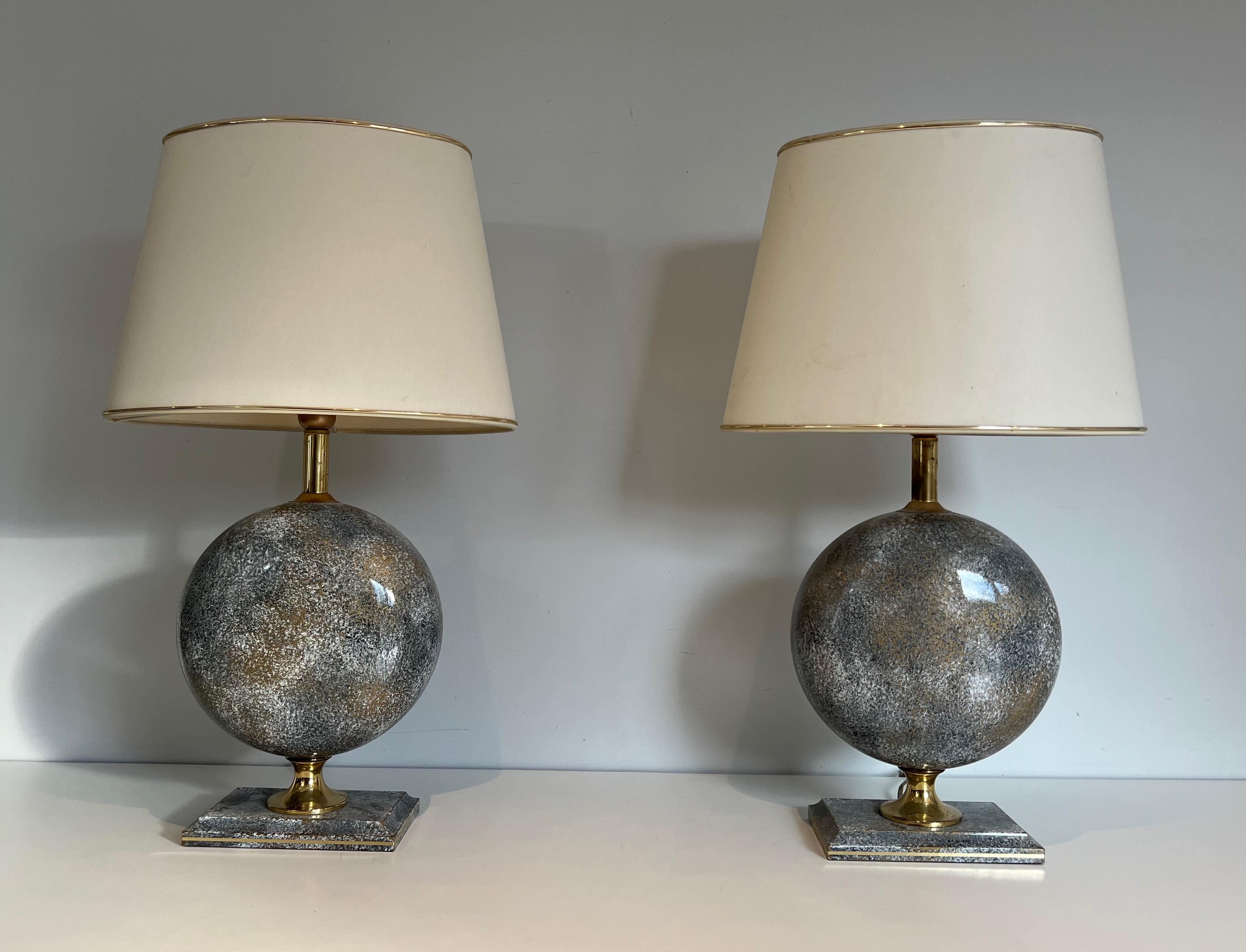 Paire de lampes de table en céramique de Philippe Barbier en vente 5