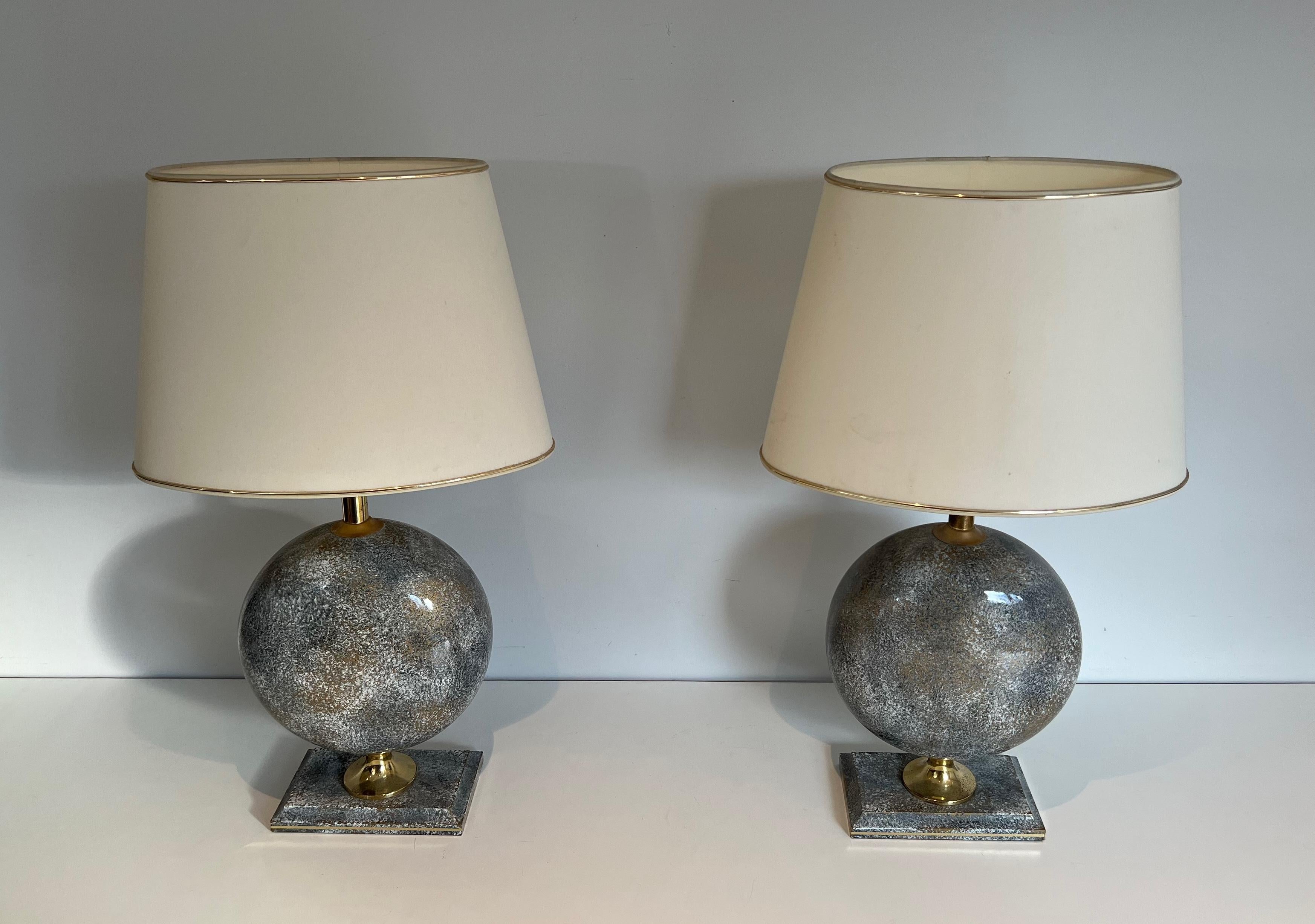 Paire de lampes de table en céramique de Philippe Barbier en vente 7