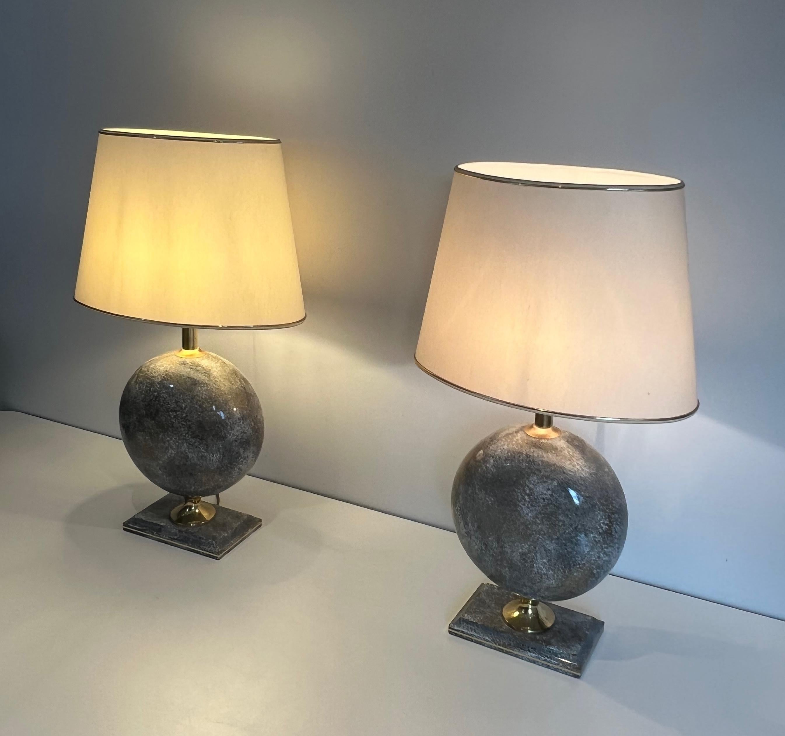 Paire de lampes de table en céramique de Philippe Barbier en vente 10
