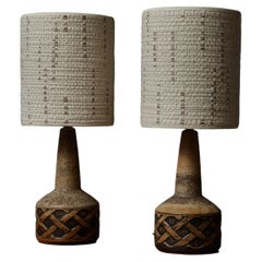 Pair of Ceramic Table Lamps by Søholm Stentøj