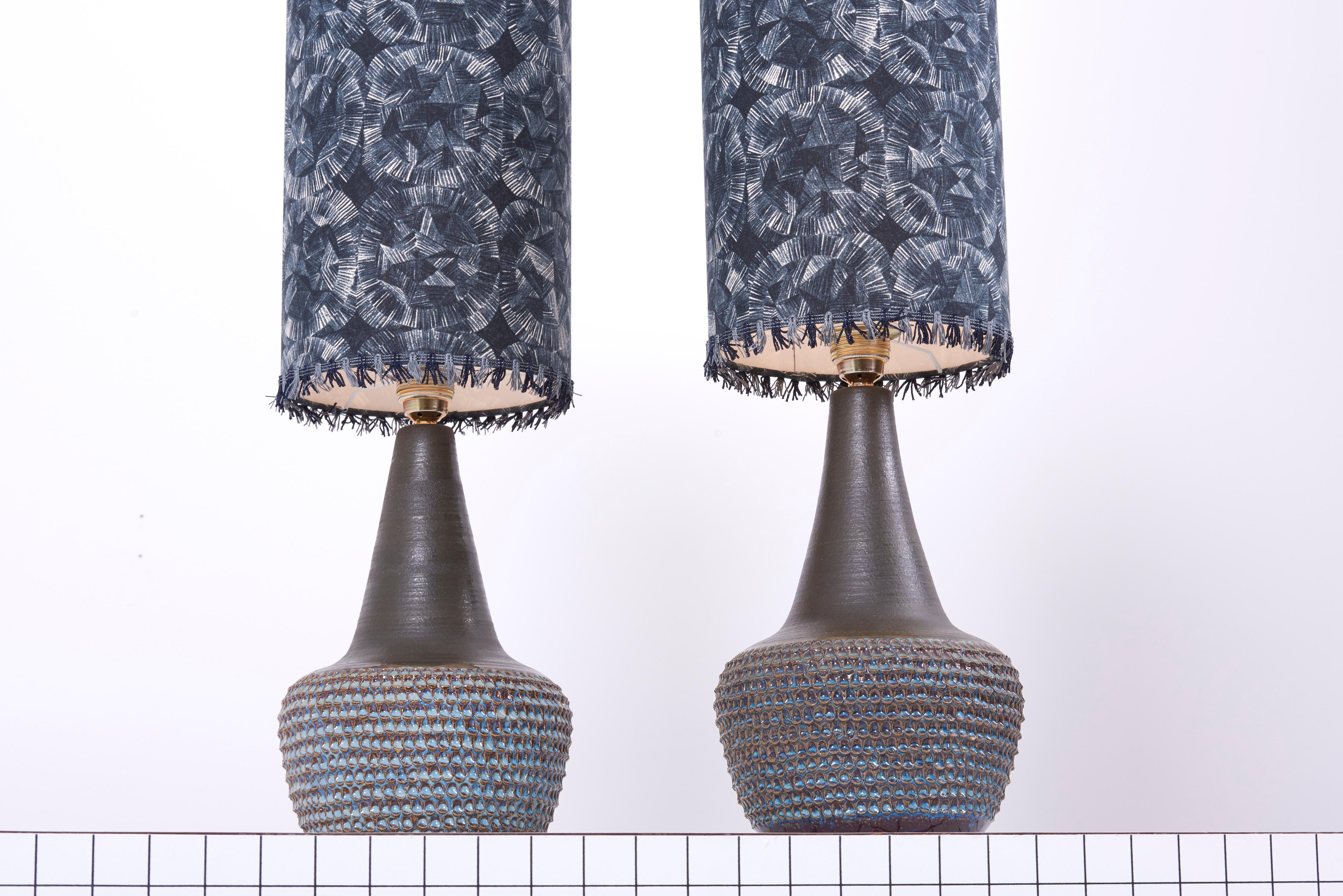 Danish Pair of Ceramic Table Lamps by Soholm, Denmark, 1960s