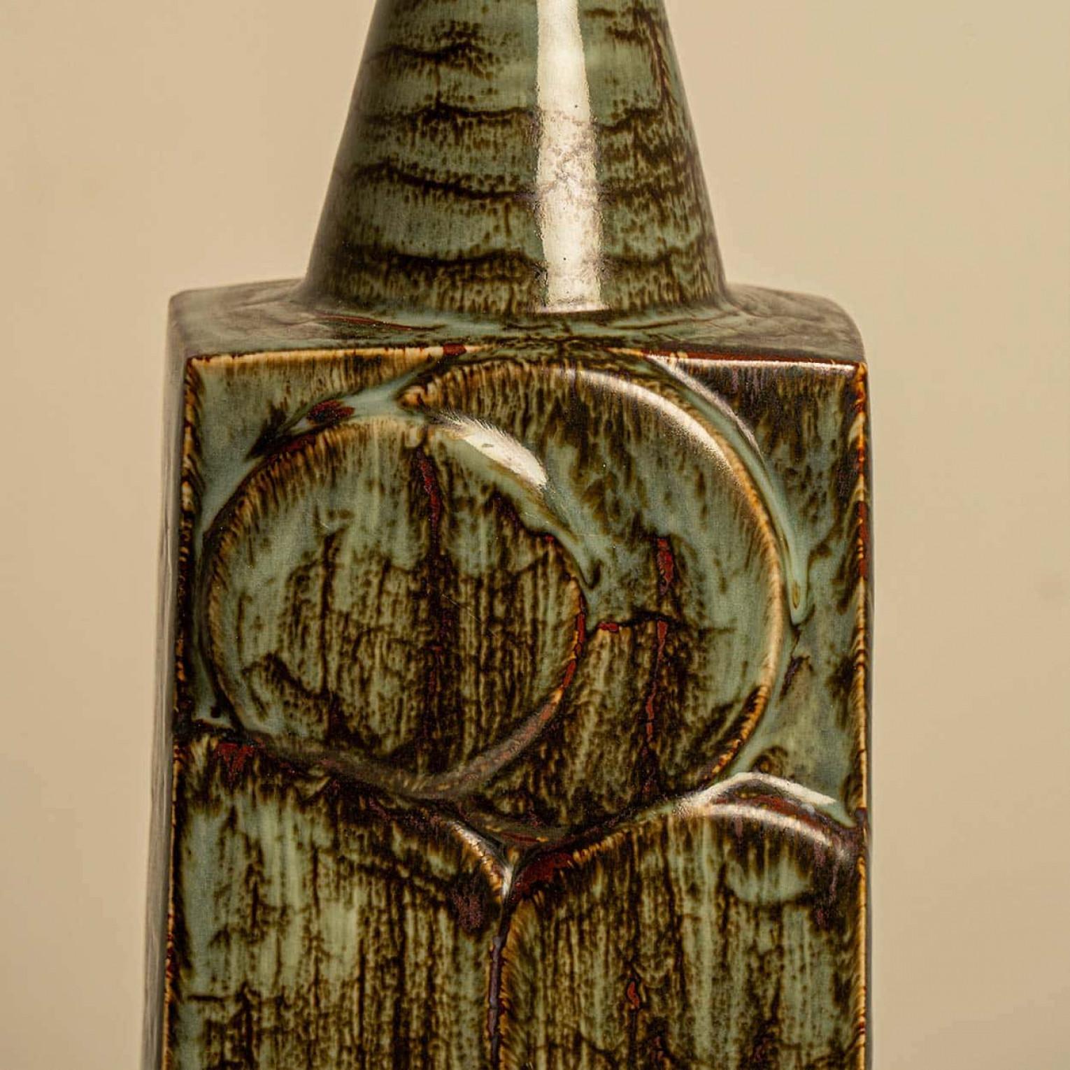 Mid-20th Century Pair of Ceramic Table Lamps by Soholm, Denmark 1960s For Sale