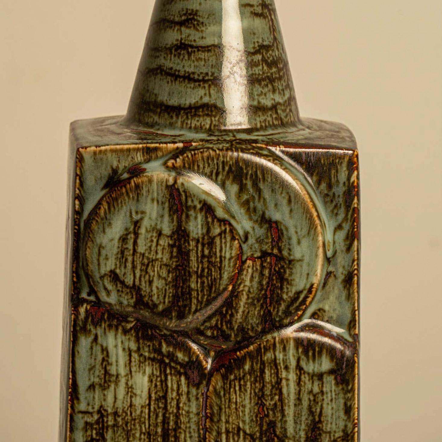 Mid-20th Century Pair of Ceramic Table Lamps by Soholm, Denmark 1960s For Sale