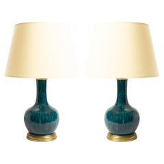 Pair of Ceramic Table Lamps by Théodore Deck (1823-1891)