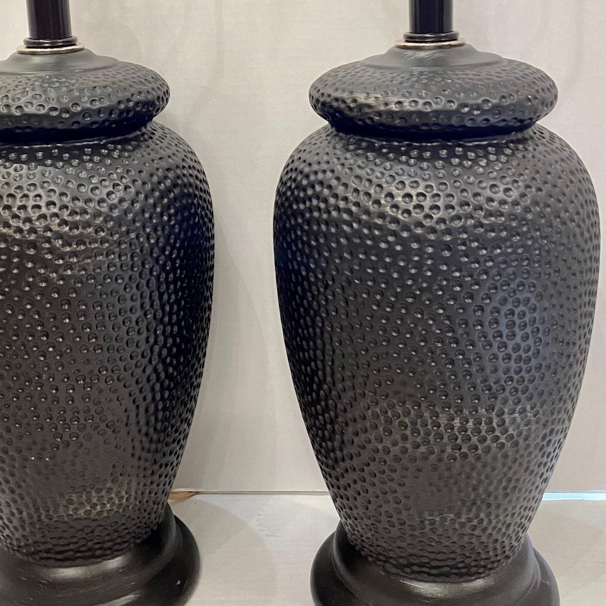 French Pair of Ceramic Table Lamps For Sale