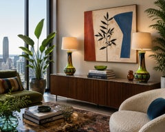 Pair of Mid-Century Modern Ceramic Table Lamps, France, Circa 1950