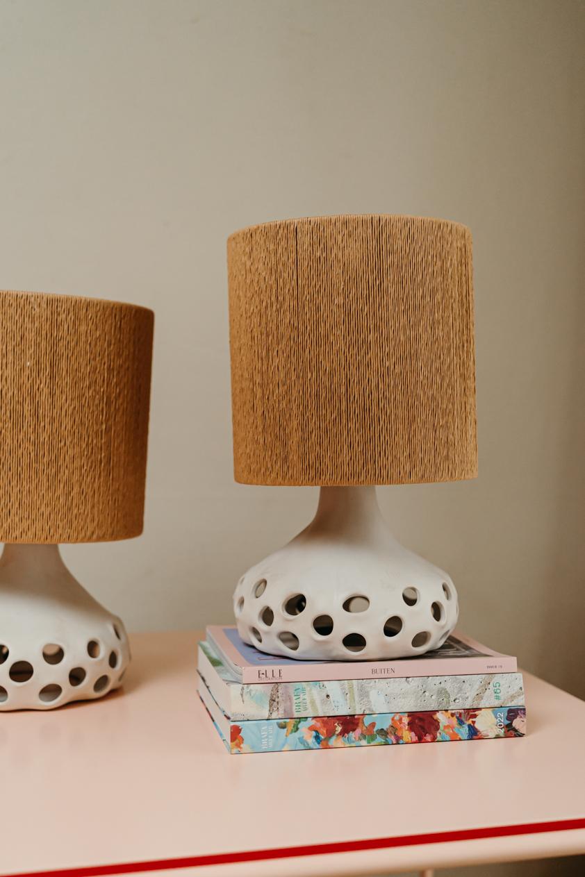 Paire de lampes de table en céramique. en vente 3