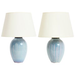 Antique Pair of Ceramic Table Lamps