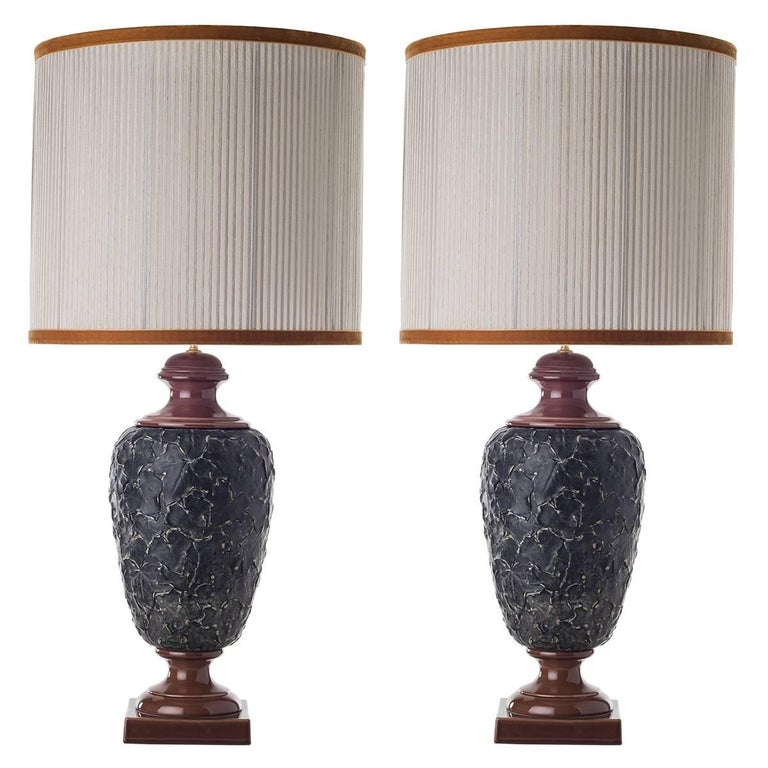Pair of Modernist Italian Ceramic Lamps at 1stdibs