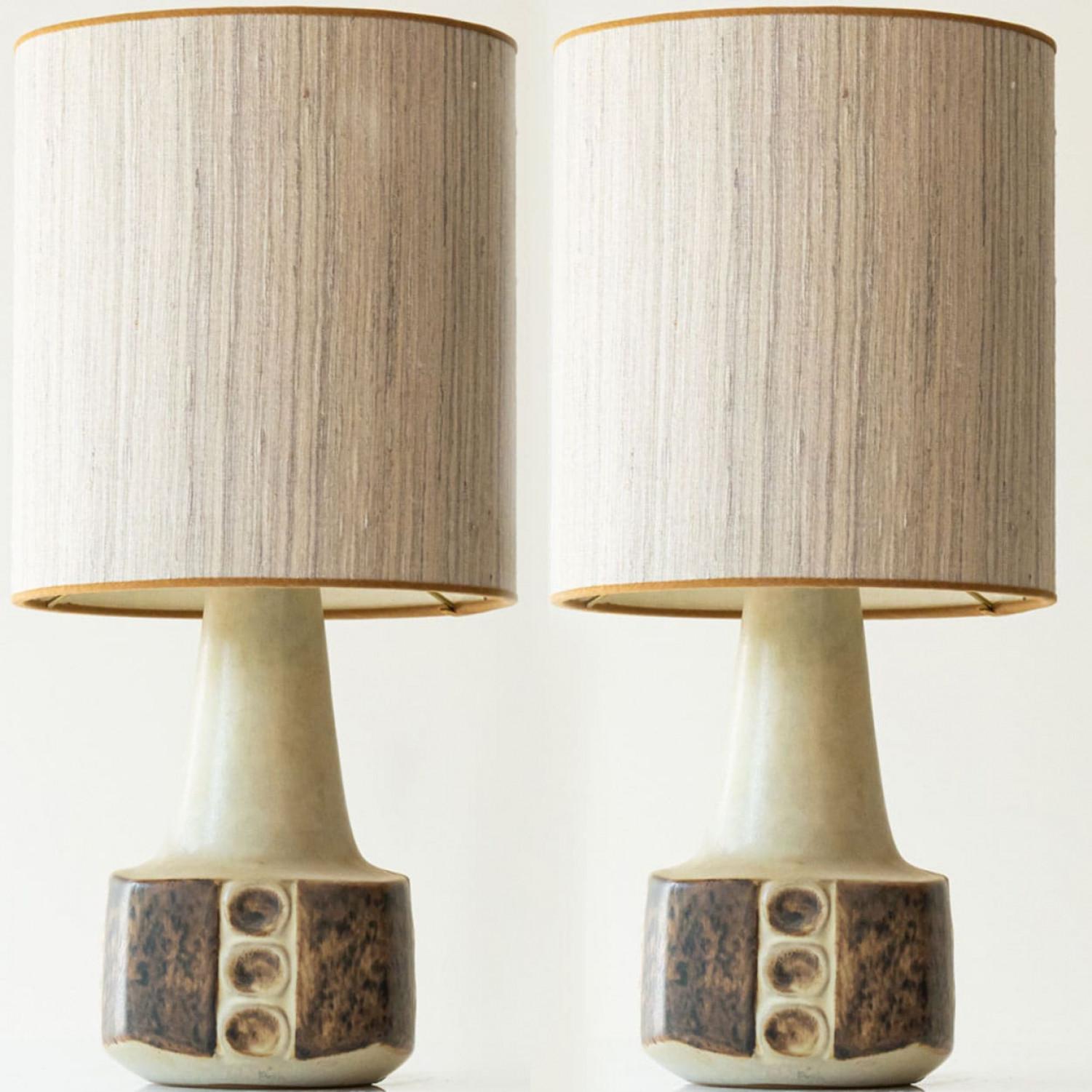 Brutalismo Coppia di  Lampade da tavolo in ceramica per Soholm, Danimarca 1960 in vendita
