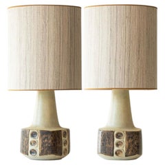 Pair of Ceramic Table Lamps for Soholm, Denmark 1960s