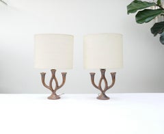 Paar Keramik-Tischlampen, Frankreich, 1960er Jahre