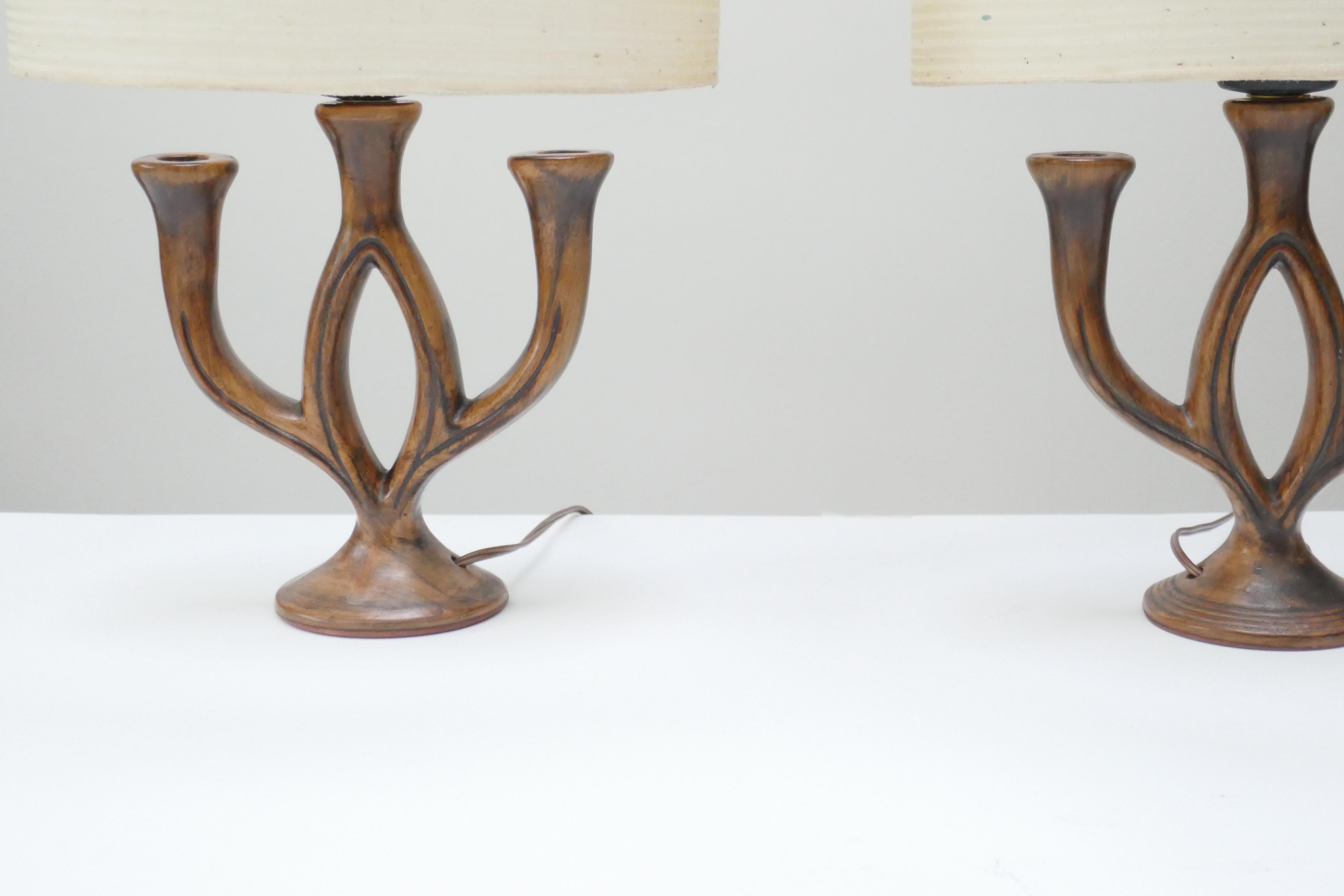 Paar Keramik-Tischlampen, Frankreich, 1960er Jahre   im Zustand „Gut“ im Angebot in London, GB
