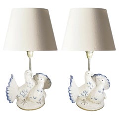 Paire de lampes de table en céramique, France, années 1970