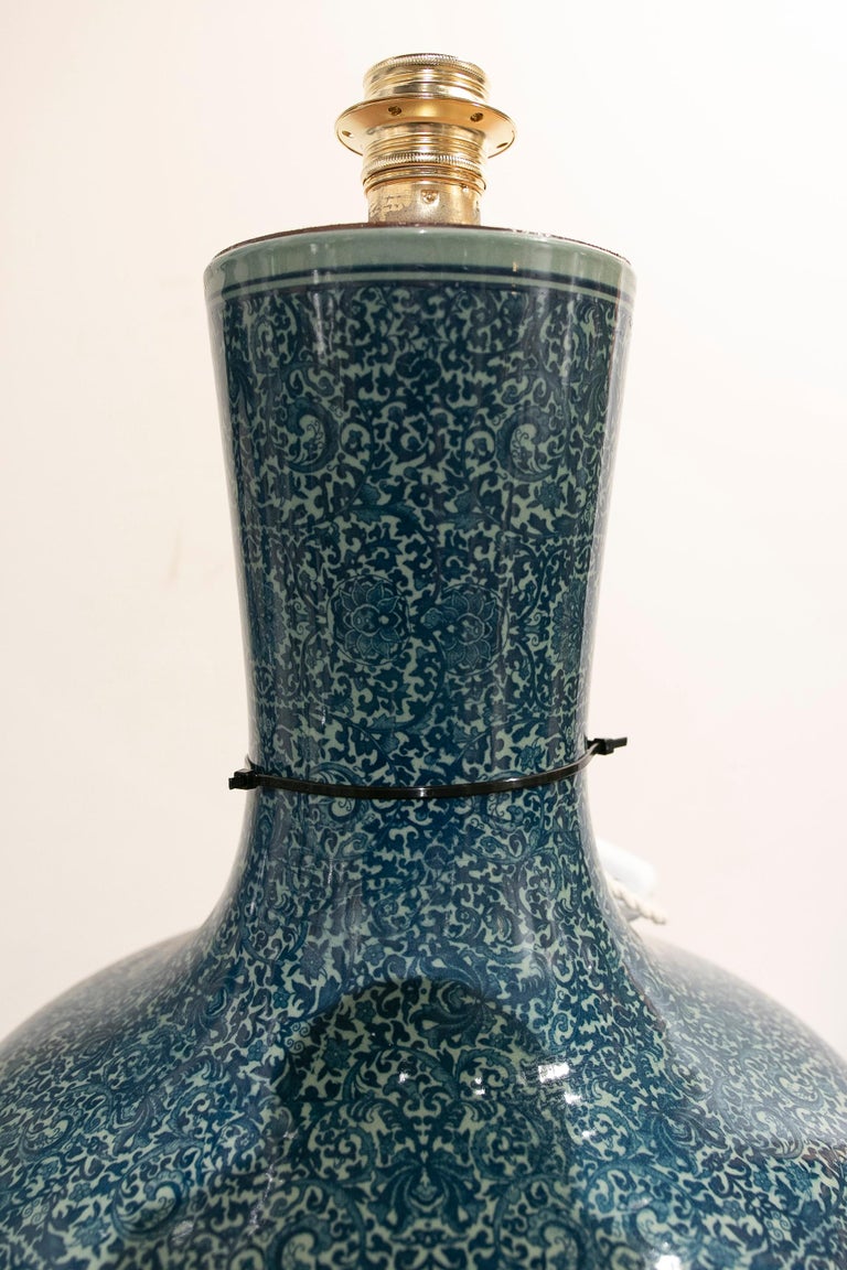 Pair of Ceramic Table Lamps from two Oriental Vases For Sale at 1stDibs