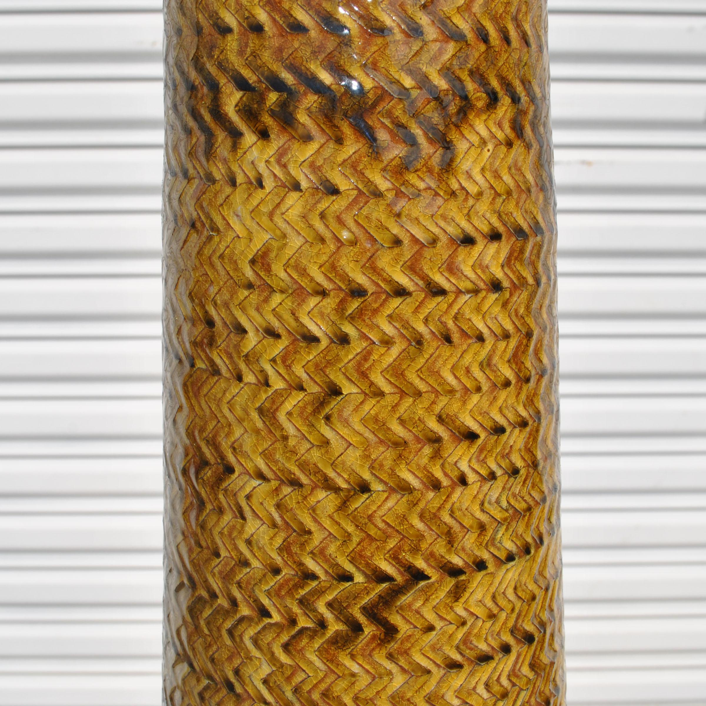 Pair of Ceramic Table Lamps in a Woven Motif 1