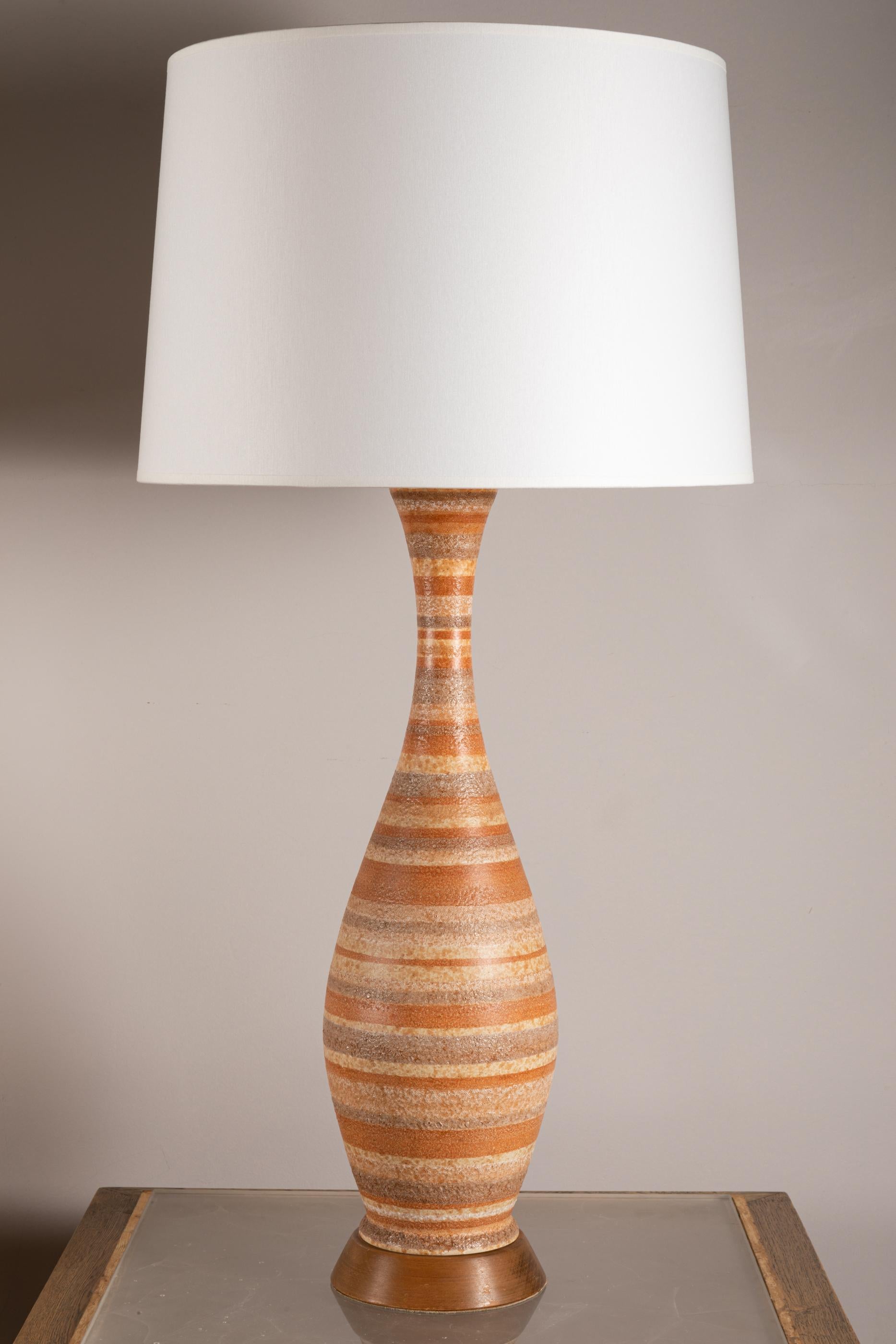 Mid-Century Modern Pair of Ceramic Table Lamps, Italy 1950's