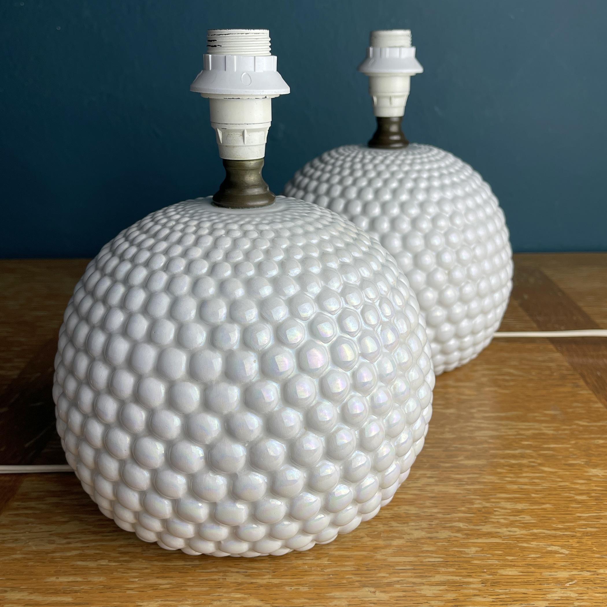 Mid-Century Modern Pair of Ceramic Table Lamps, Italy, 1970s For Sale