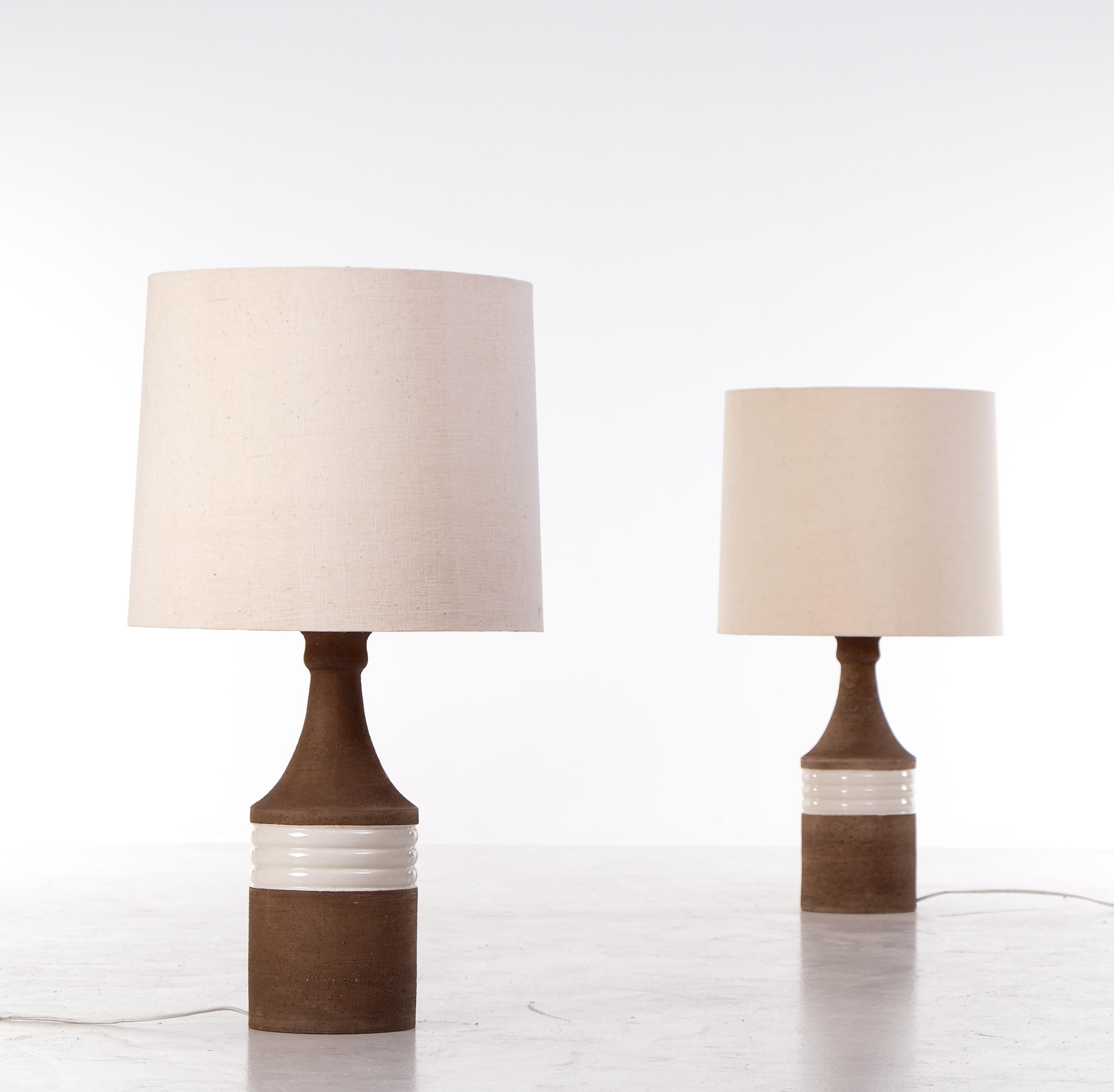 Swedish Pair of ceramic table lamps, Italy, 1970s For Sale