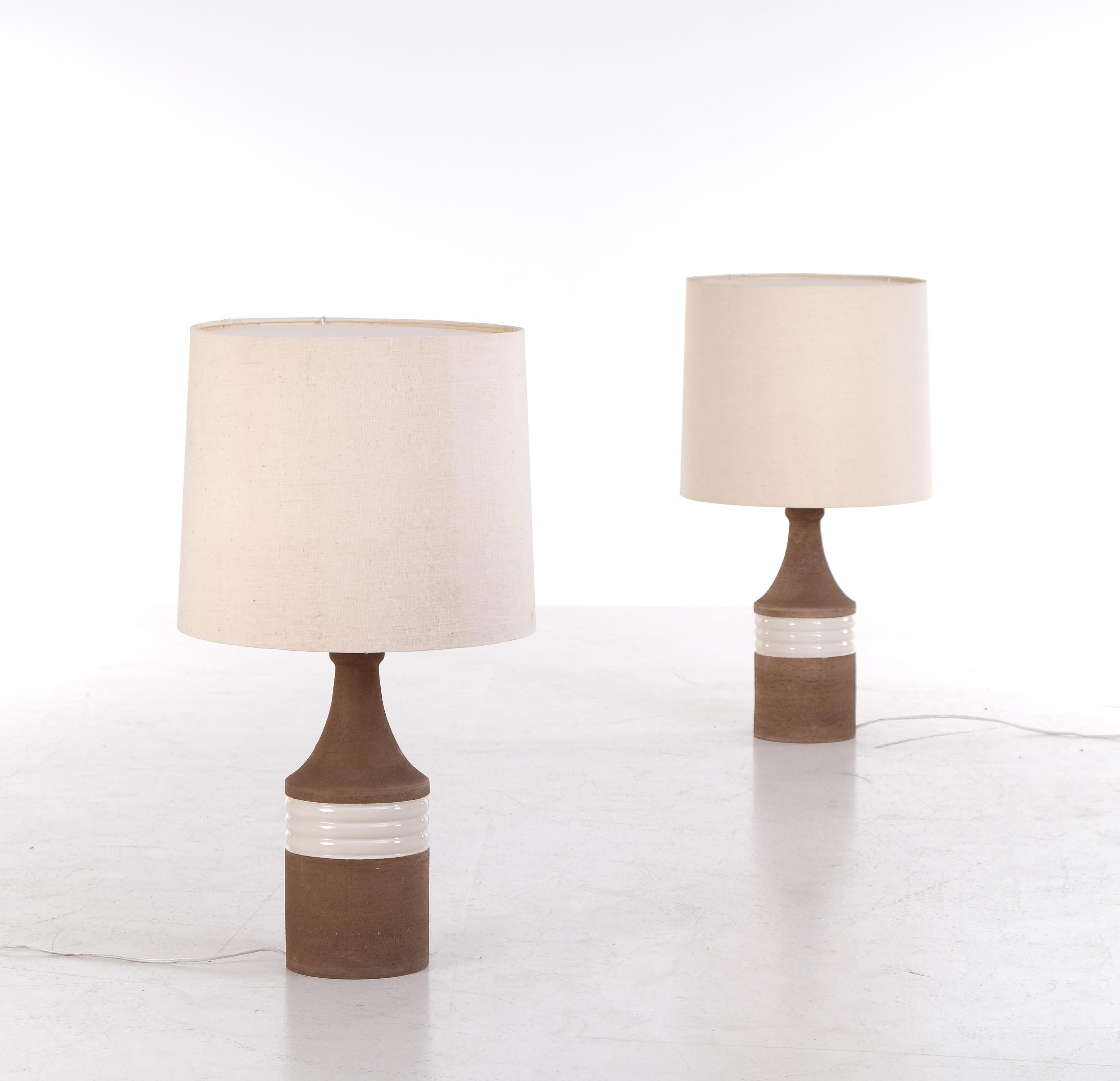 Late 20th Century Pair of ceramic table lamps, Italy, 1970s For Sale