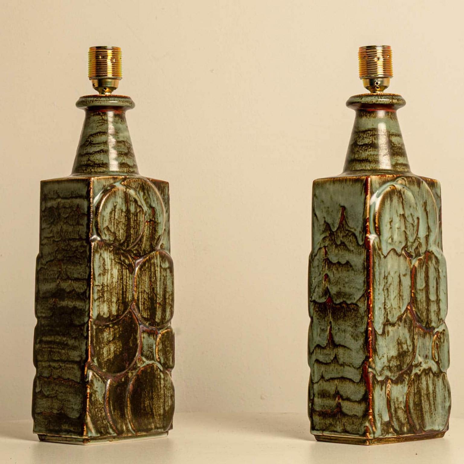 Pair of Ceramic Table Lamps, Soholm, Denmark 1960s im Angebot 1