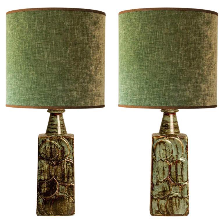 Pareja de lámparas de mesa de cerámica, Soholm, Dinamarca Años 60