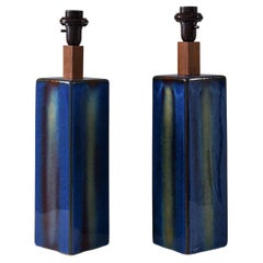 Pair of Ceramic Table Lights by Søholm, Denmark