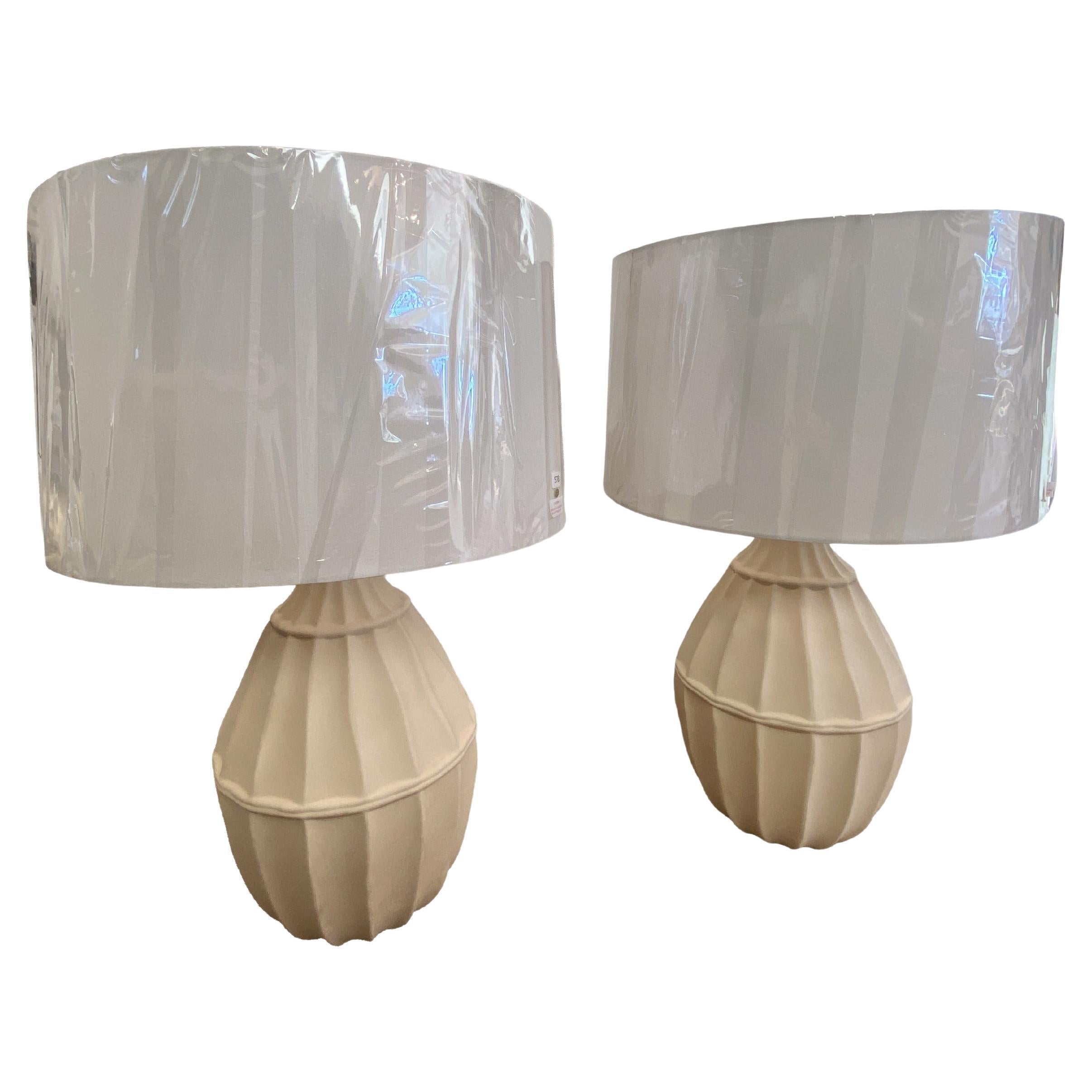 Pair of Ceramic Tangier Lamps by Beth Webb For Sale