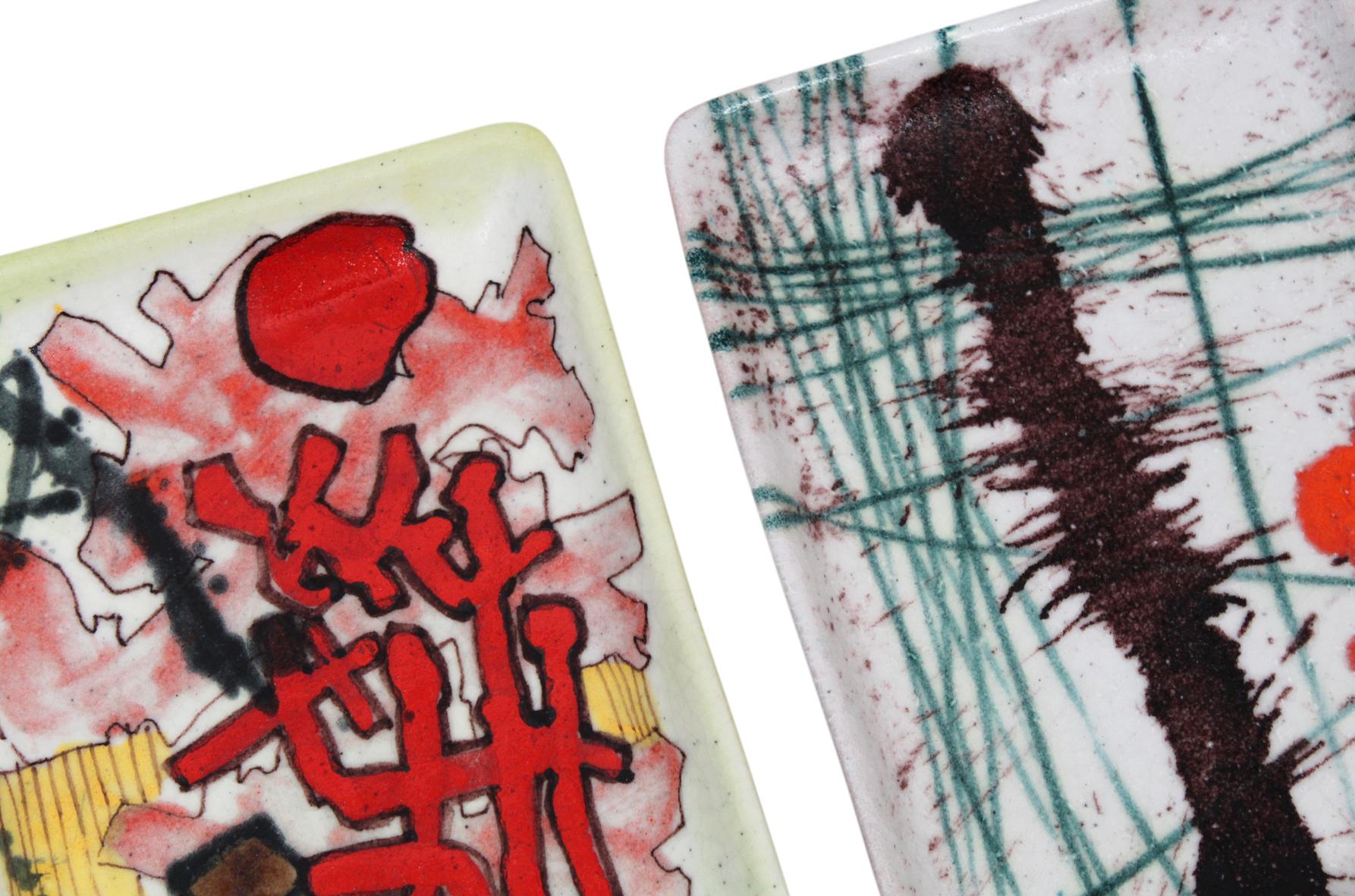 20th Century Pair of Ceramic Trays by Guido Gambone
