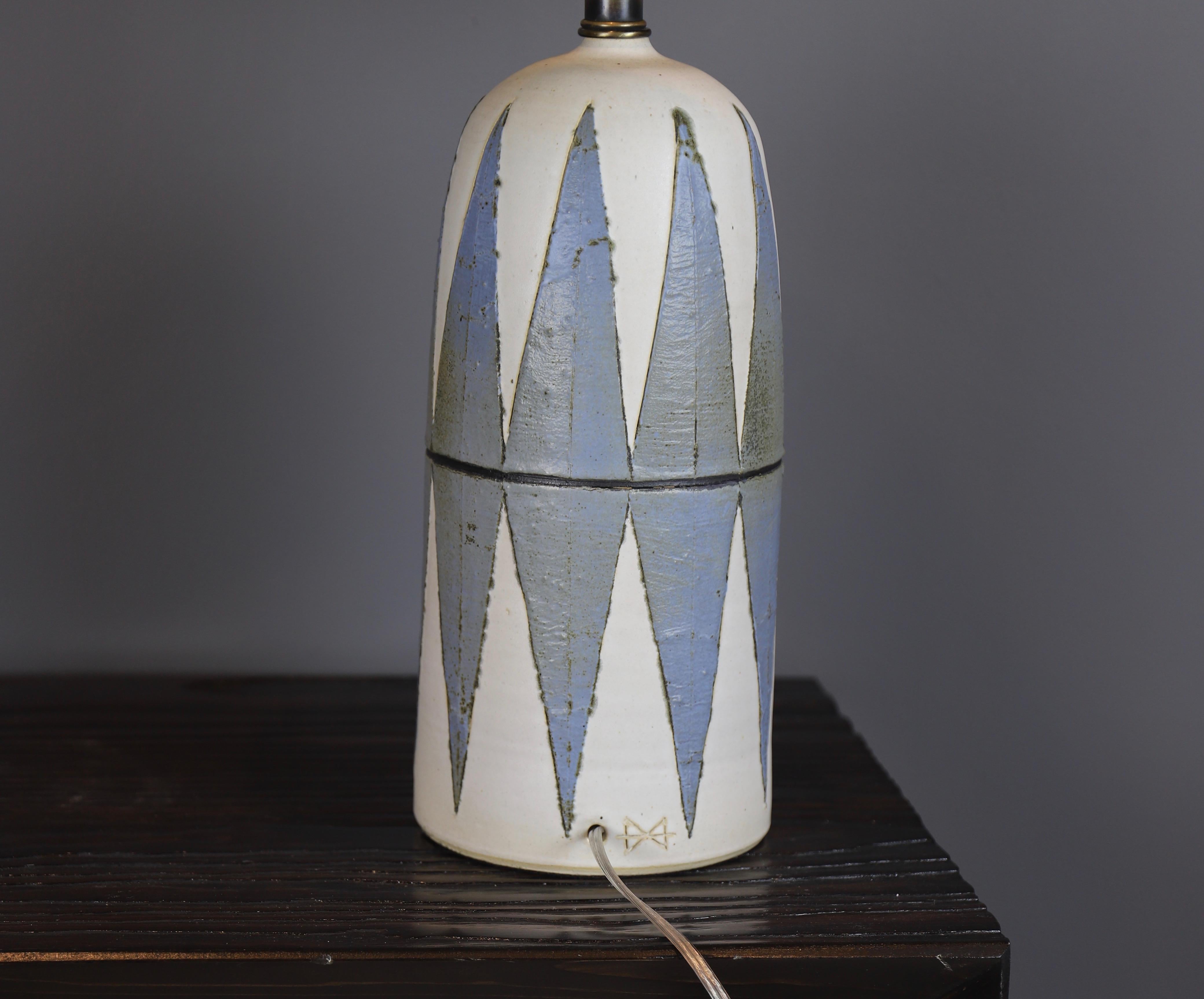 American Craftsman Pair of Ceramic Turned Lamps by Matthew Ward, 2018