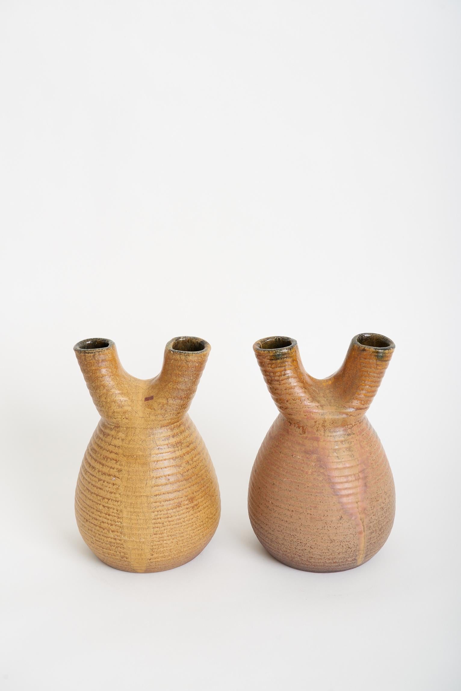 20th Century Pair of Ceramic Vases by Accolay