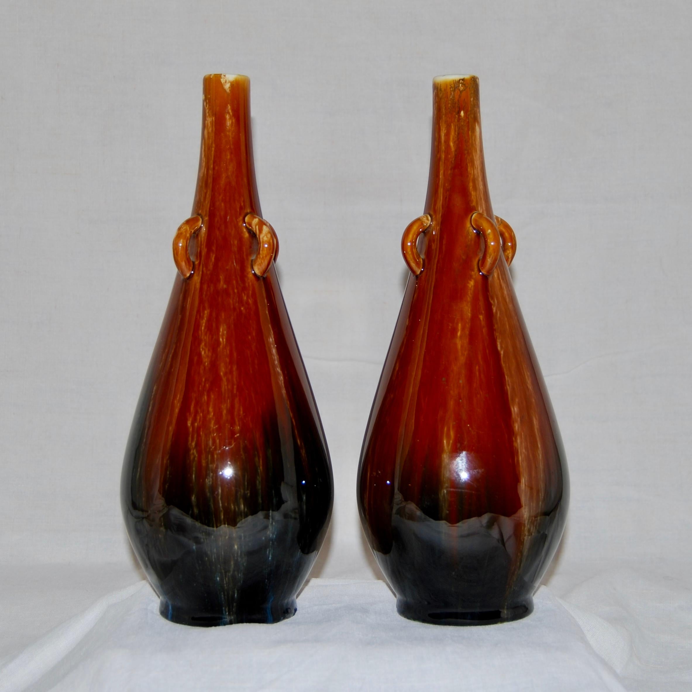 Pair of Ceramic Vases by Boch Frères La Louvière, Belgium, 1930 3