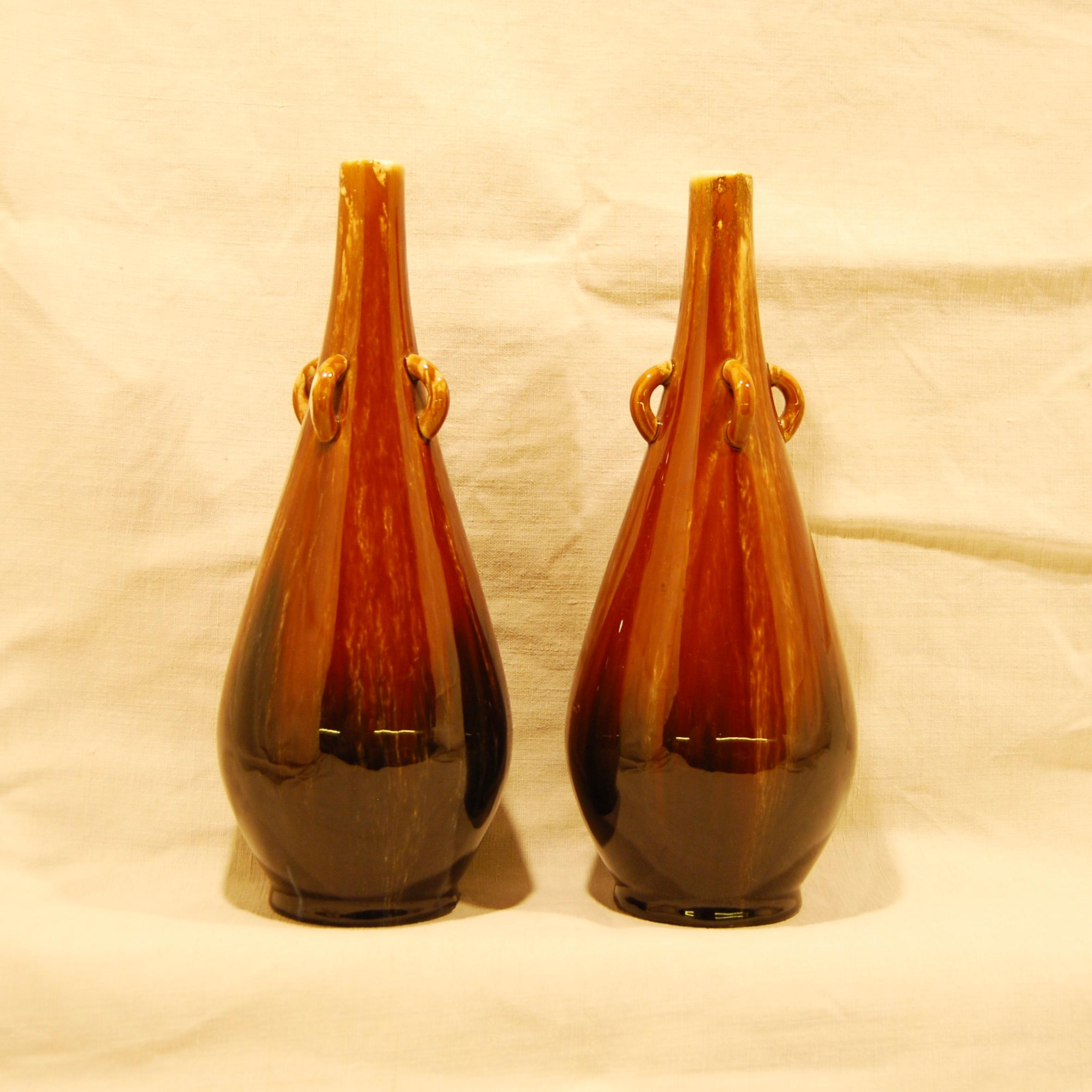 Art Deco Pair of Ceramic Vases by Boch Frères La Louvière, Belgium, 1930