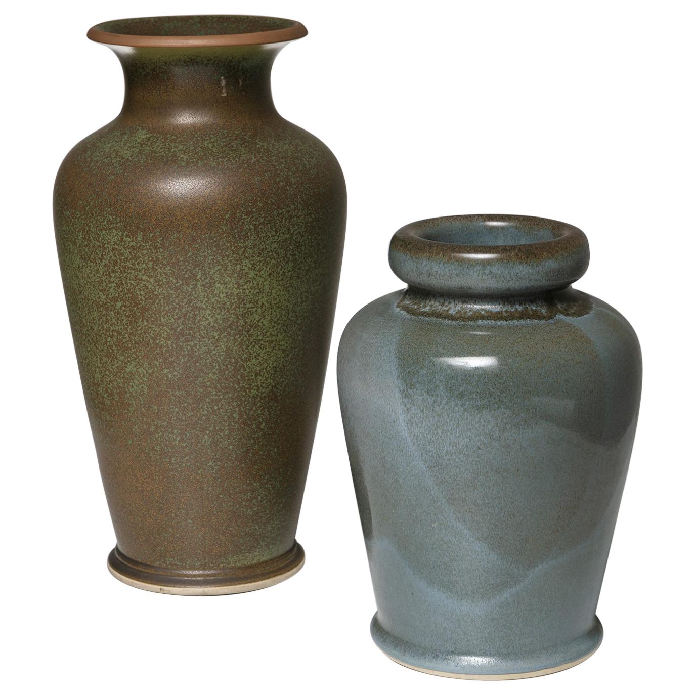 Pair of Ceramic Vases by Franco Bucci for Laboratorio Pesaro