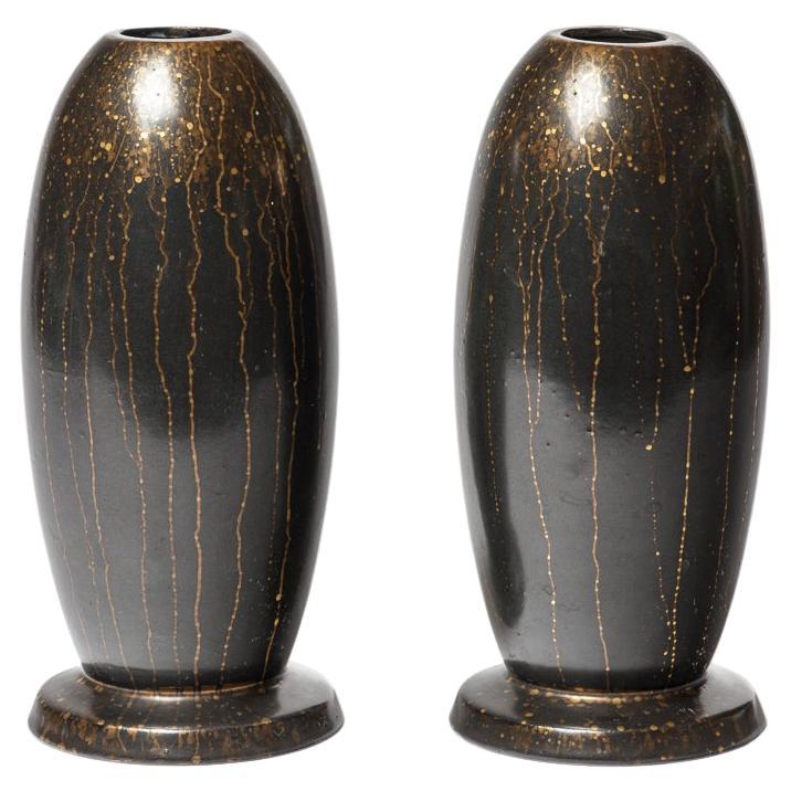Paar Keramikvasen von Lucien Brisdoux, ca. 1960-1970 im Angebot